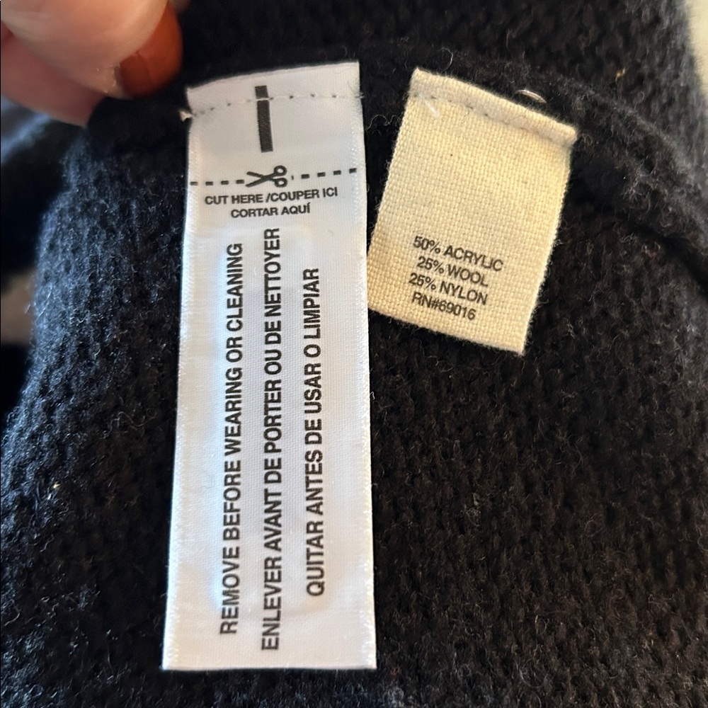 “RuffHewn” Black and White Double-Breasted Pea Coat -SWEATER 😃 - Picture 8 of 9